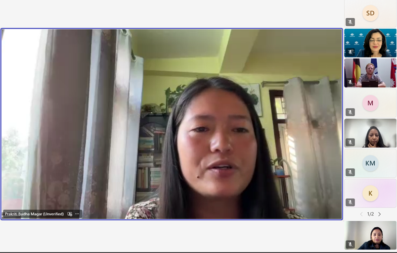 Image of Alumna Prakriti Budha Magar sharing her Australia Awards experience with the participants.