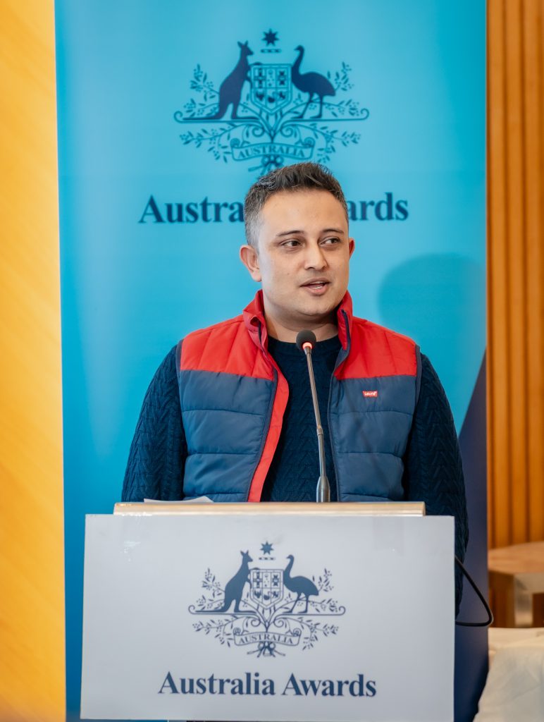 Mr Rahul Karki, Executive Coordinator of ForestAction Nepal, providing an overview of the Fellowship.