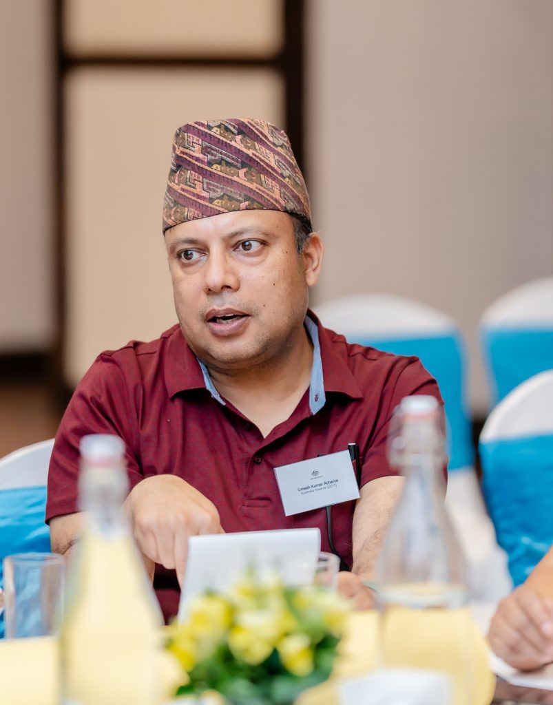 Alum Dr Umesh Acharya participating in the session.