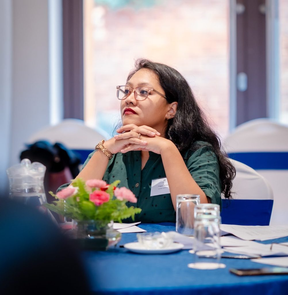 Alum Pragya Maharjan attending the event.