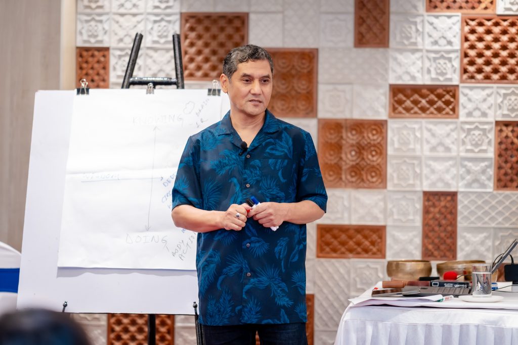 Workshop facilitator Rajendra Manandhar.