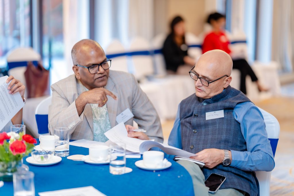 Alumni Dr Nepali Sah (left) and Dr Kashiraj Pandey (right) participating in the event.
